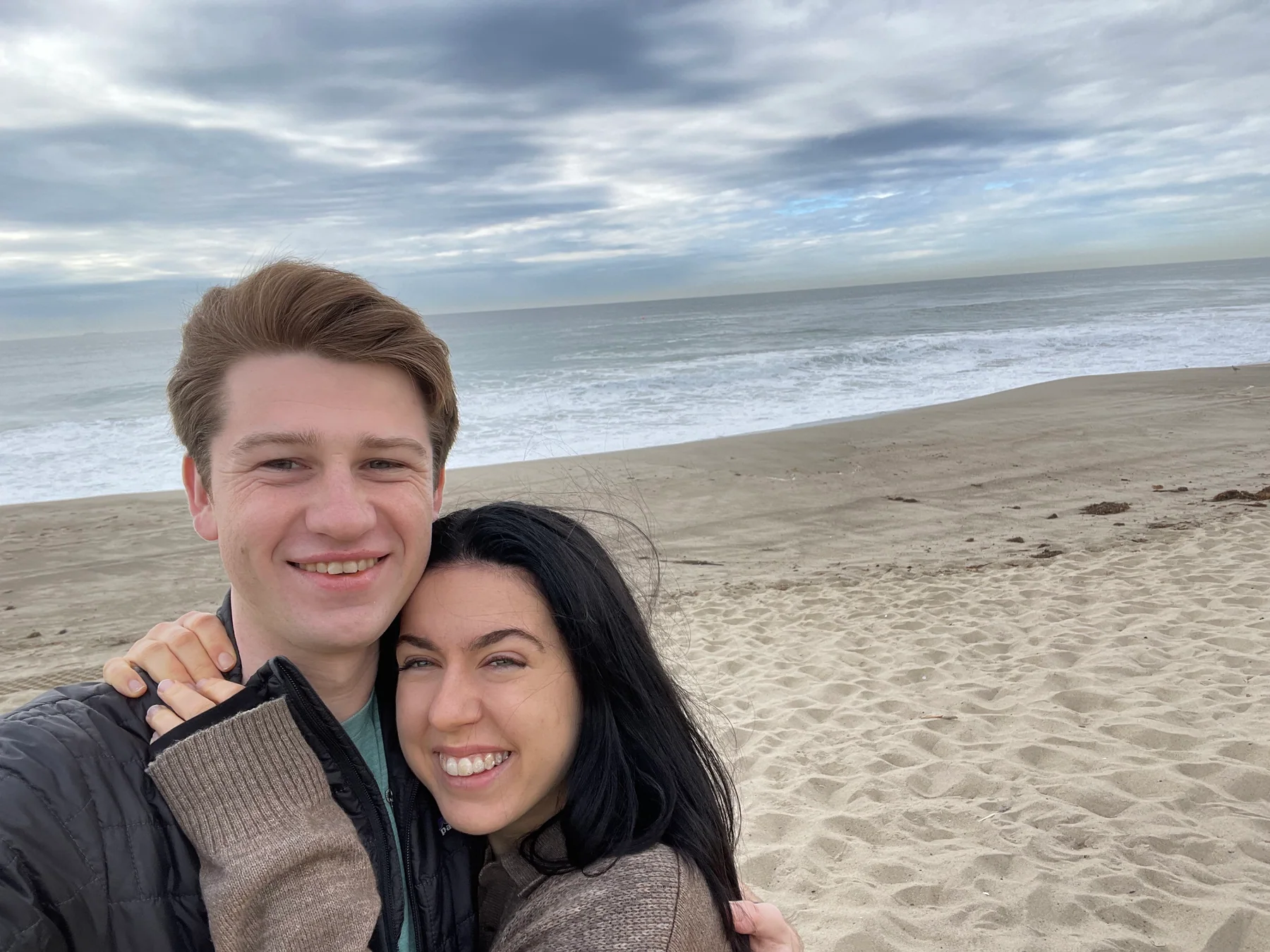 Hugh and Anna Margaret together on a beach