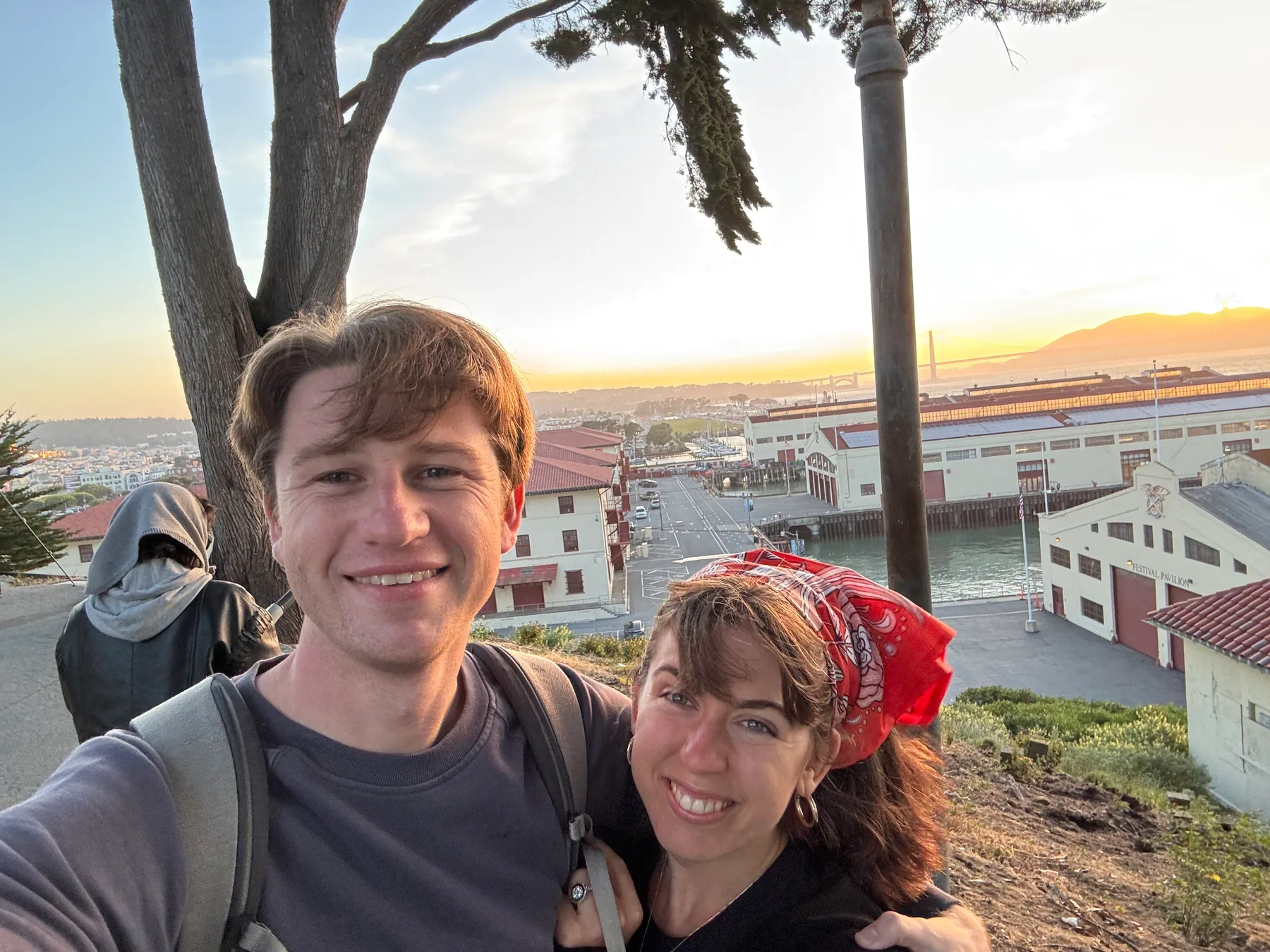 Hugh and Anna Margaret taking a sunset selfie overlooking San Francisco Bay